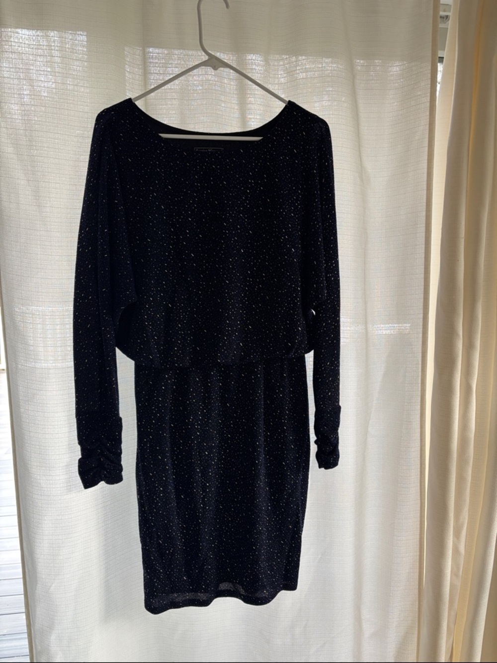 Jessica Howard navy blue Sparkle Long-Sleeve Cocktail Dress